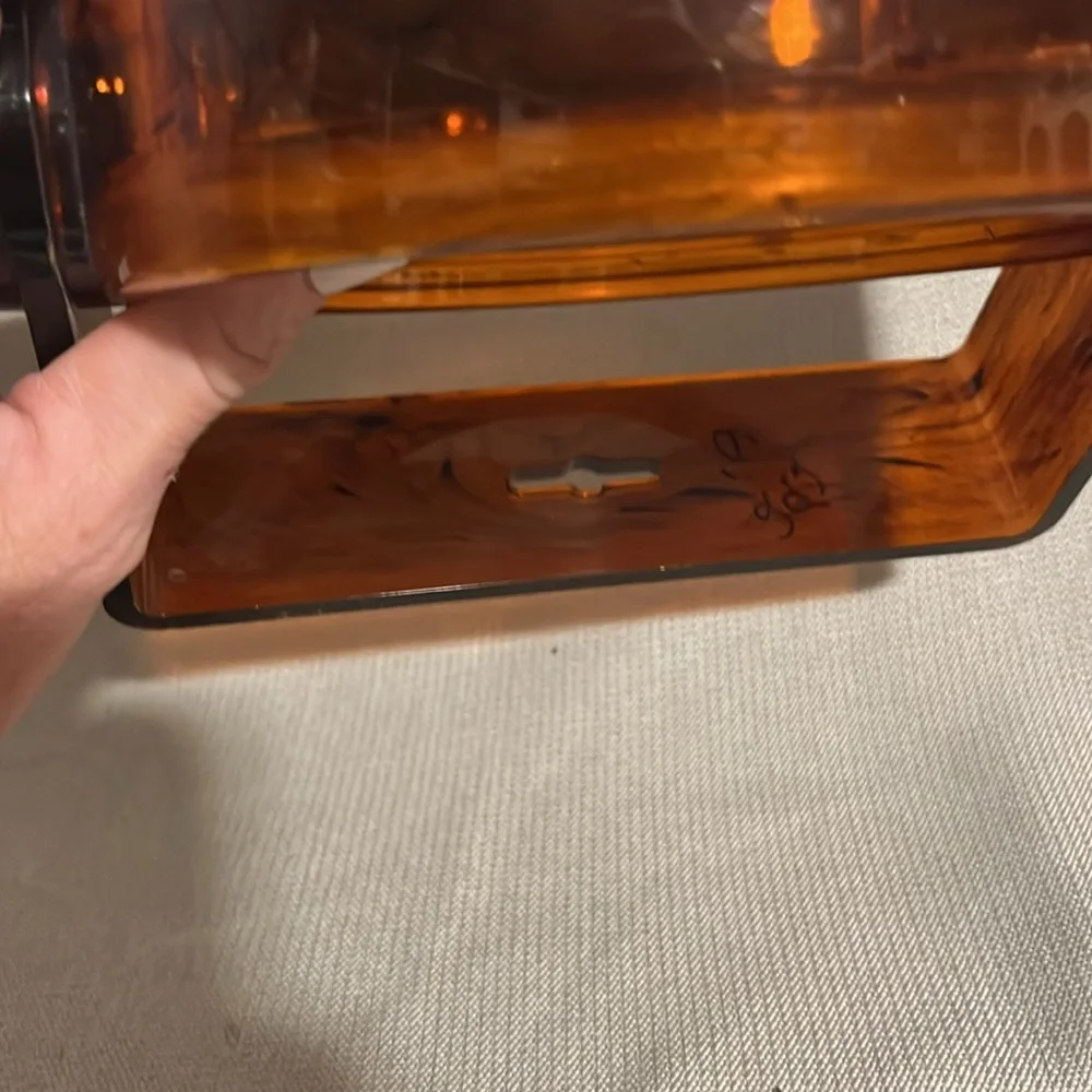 Vintage Acrylic Faux Tortoiseshell Double-sided Vanity Mirror